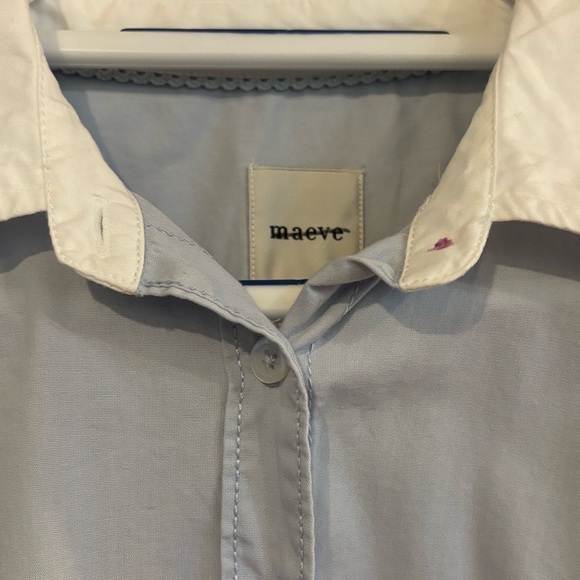 Maeve Long Sleeve Collar Button Down Blouse NWOT - Picture 3 of 3